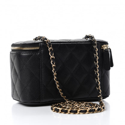 Chanel Caviar Quilted Small Vanity Case With Chain Black 3 of 11