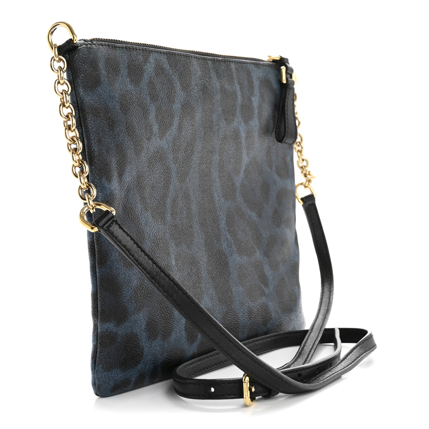 Dolce & Gabbana Dauphine Leopard Print Crossbody Blue Multicolor 3 of 13