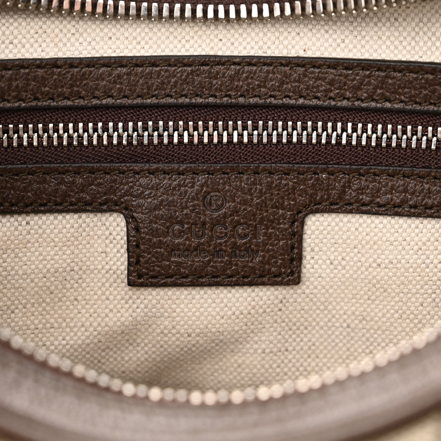 Gucci GG Supreme Monogram Textured Calfskin Web Large Attache Shoulder Bag Beige Ebony New Acero 7 of 10