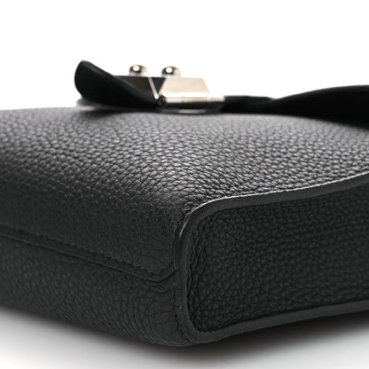 Hermes Togo Laque Sac A Depeches 21 Messenger Bag Black Bleu France 10 of 13
