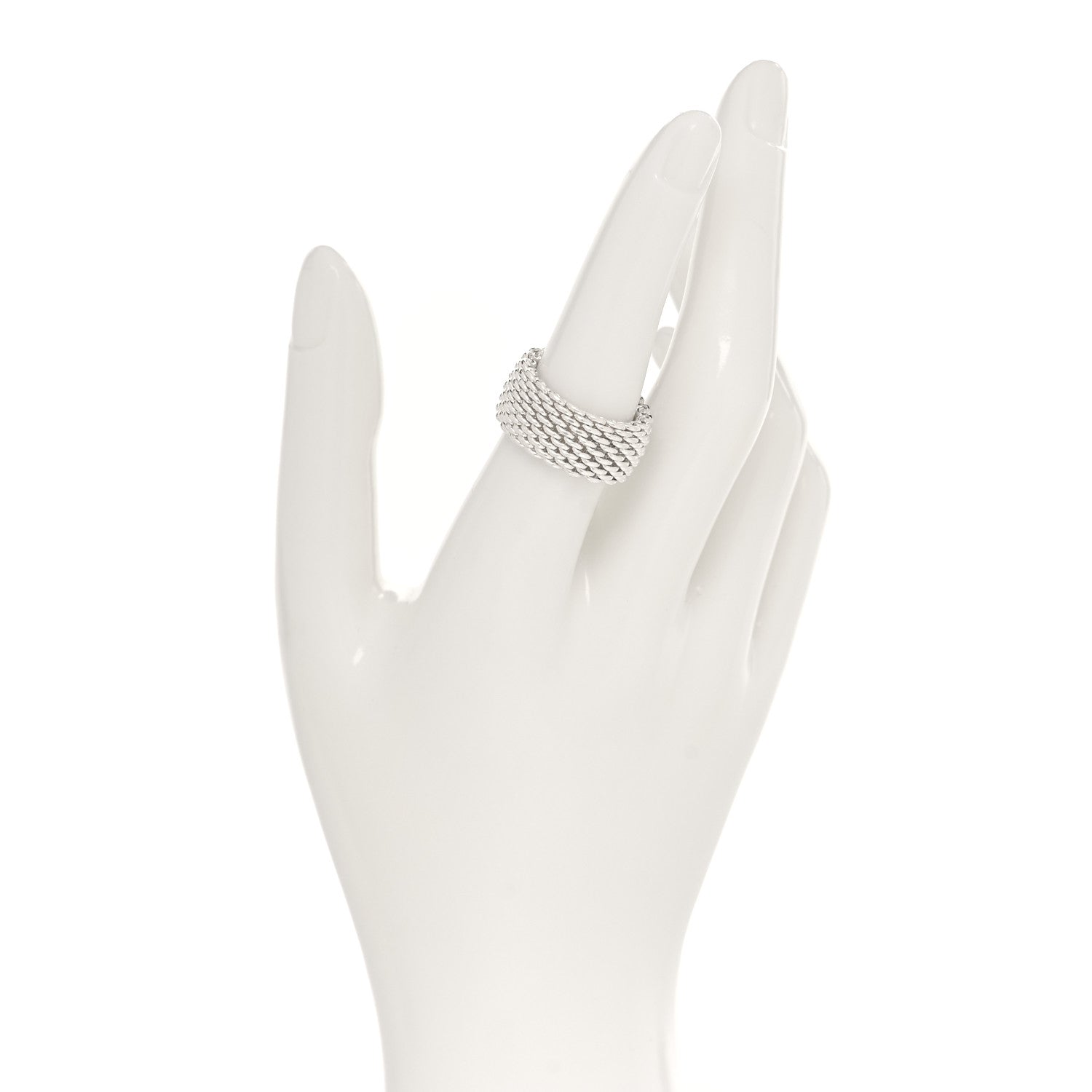 Tiffany Sterling Silver Somerset Mesh Ring 53 6.25 2 of 4