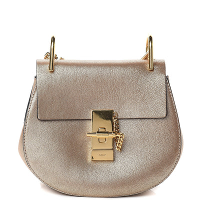 Chloe Metallic Goatskin Drew Shoulder Bag Abstract Gold 1 of 8
