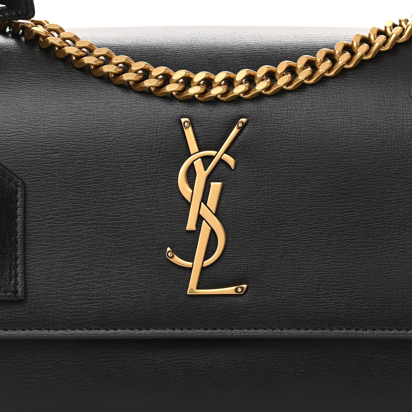 Smooth Calfskin Medium Monogram Sunset Satchel Black