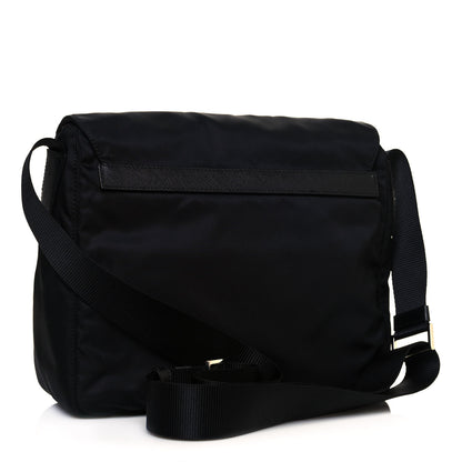 Prada Tessuto Nylon Single Buckle Messenger Bag Black 3 of 12
