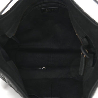 Chanel Iridescent Caviar Quilted Country Chic Hobo Black 5 of 14