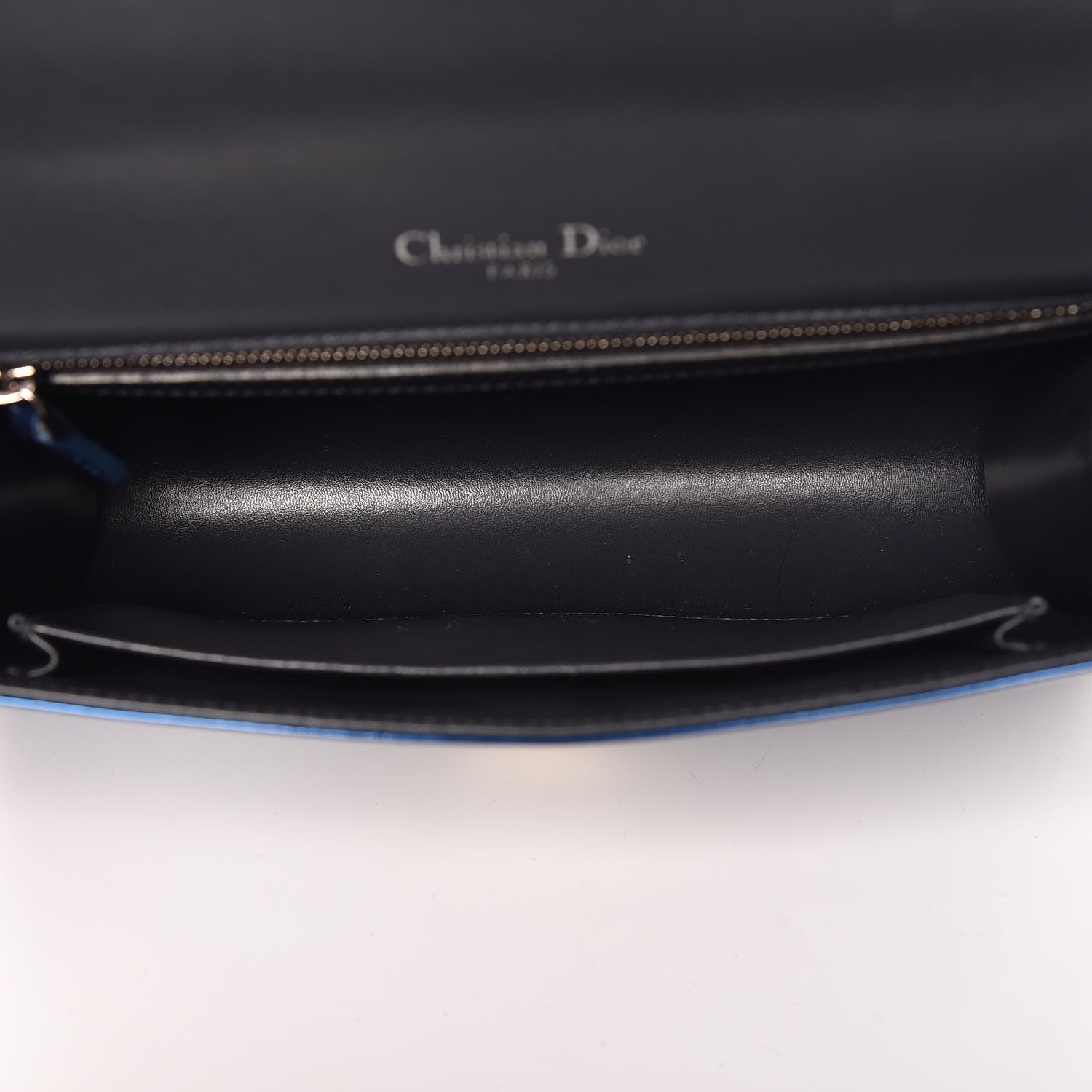 Christian Dior Metallic Patent Micro-Cannage Medium Diorama Flap Bag Blue 5 of 13