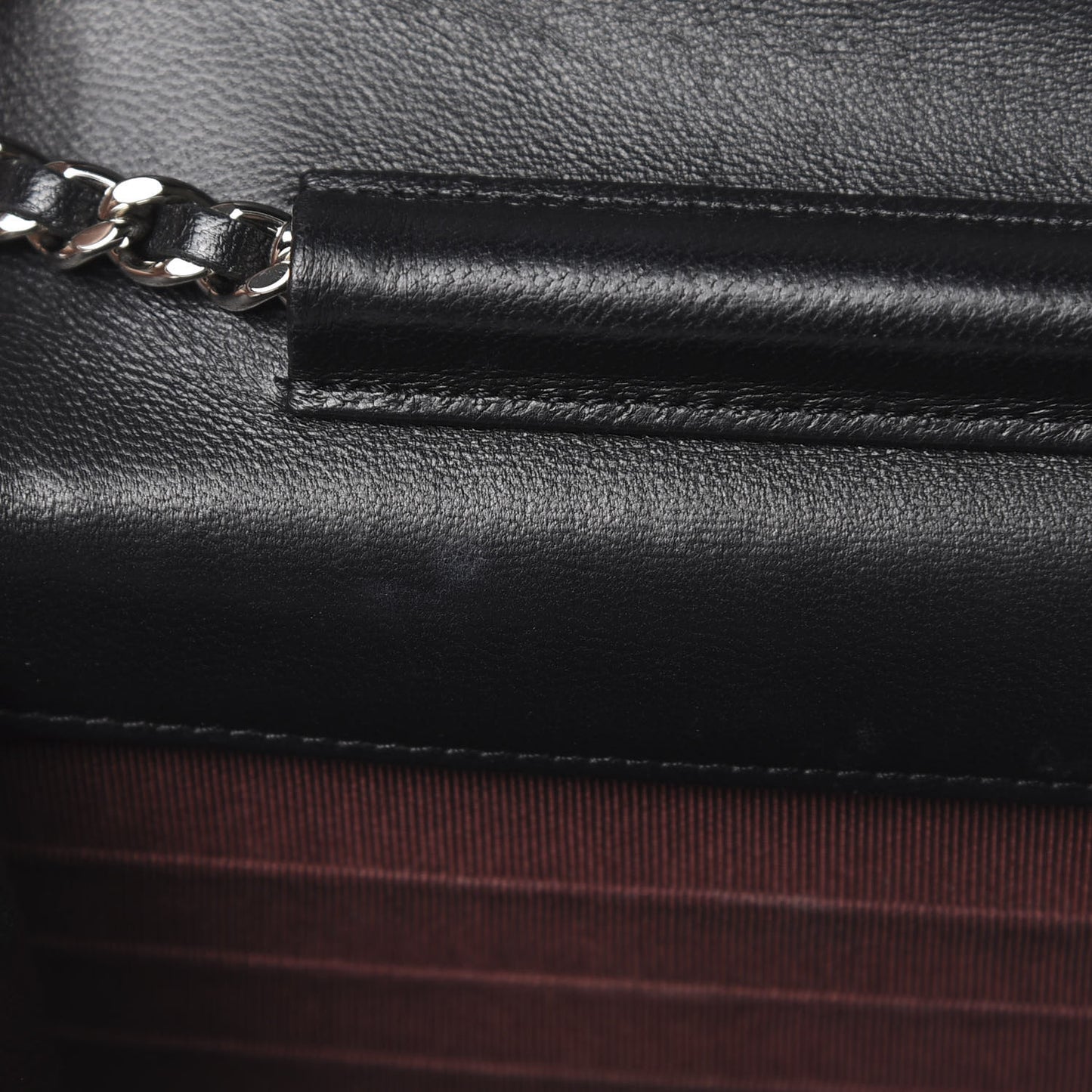 Lambskin Quilted Wallet On Chain WOC Black