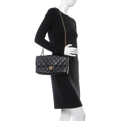 Chanel Calfskin Quilted Medium CC Crown Flap Black 2 of 9