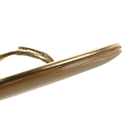 Louis Vuitton Metallic Calfskin Crystal Flower Thong Flat Sandals 37.5 Gold 12 of 14