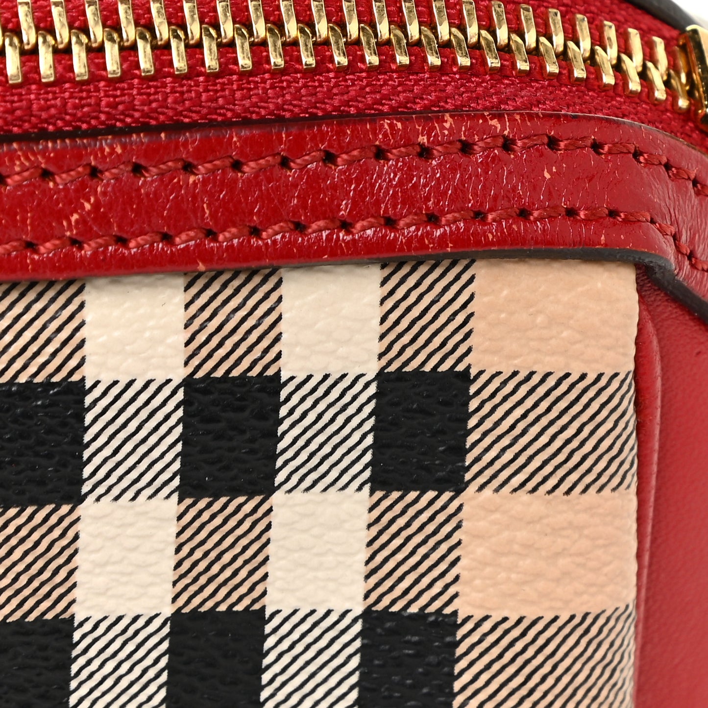 Haymarket Check Mini Blaze Crossbody Bag Red