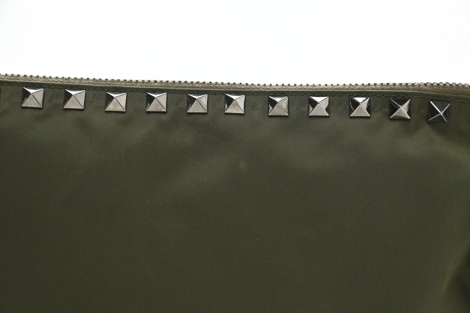 Valentino Garavani Nylon Rockstud Zip Pouch Army Green 12 of 13
