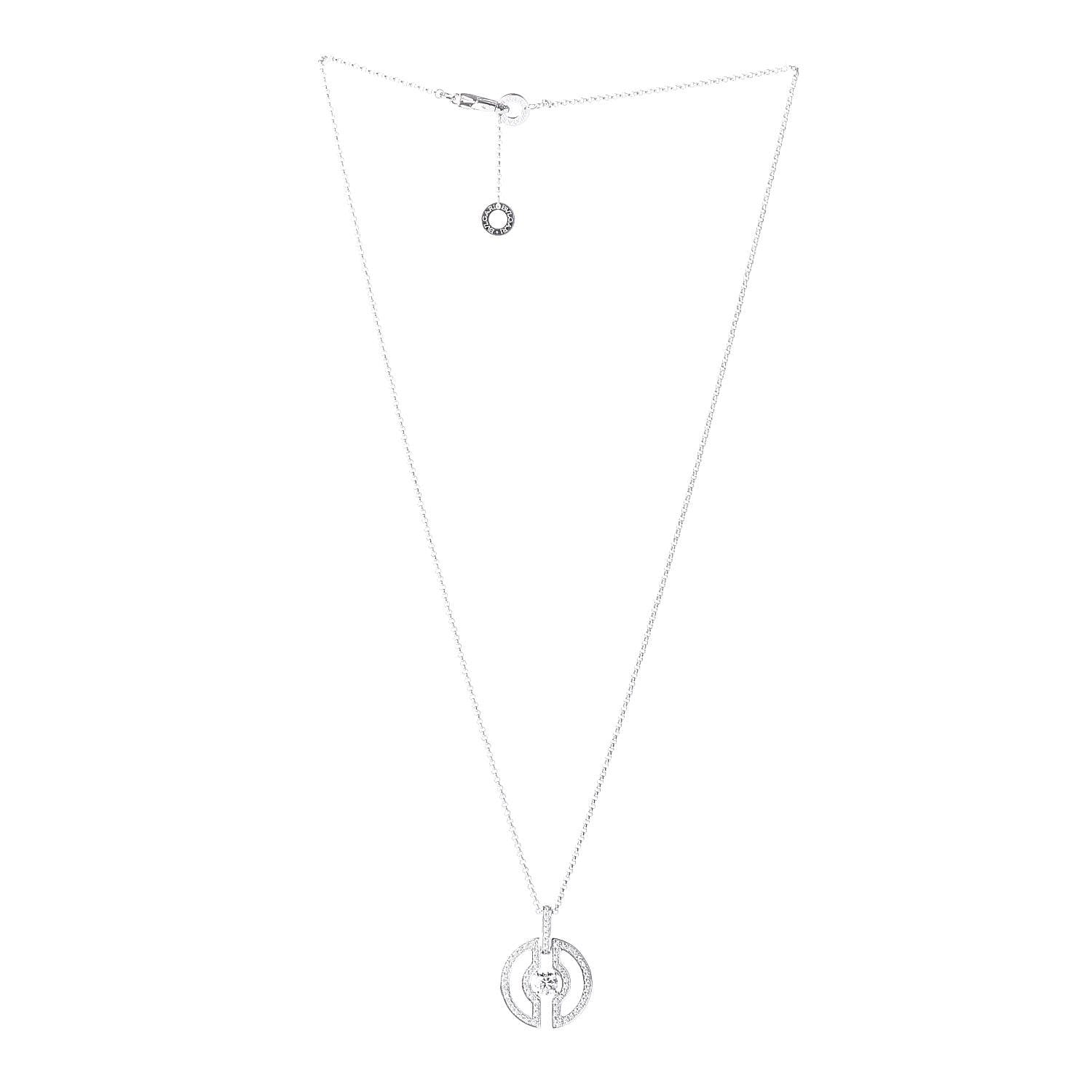 Bulgari 18K White Gold Diamond Parentesi Pendant Necklace 3 of 7