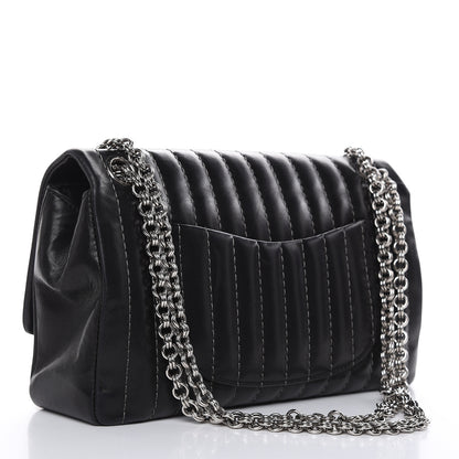 Chanel Lambskin Vertical Quilted Medium Single Flap Black 3 of 17
