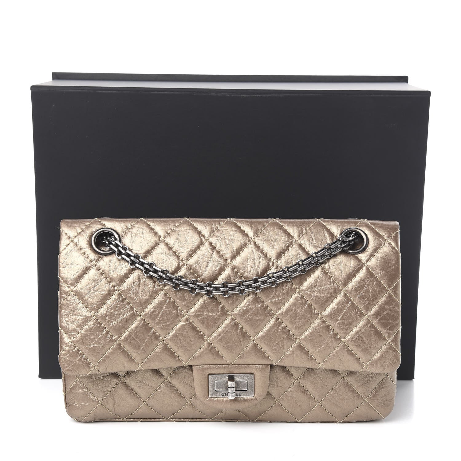 Chanel Metallic Aged Calfskin Quilted 2.55 Reissue 225 Flap Gold 11 of 11