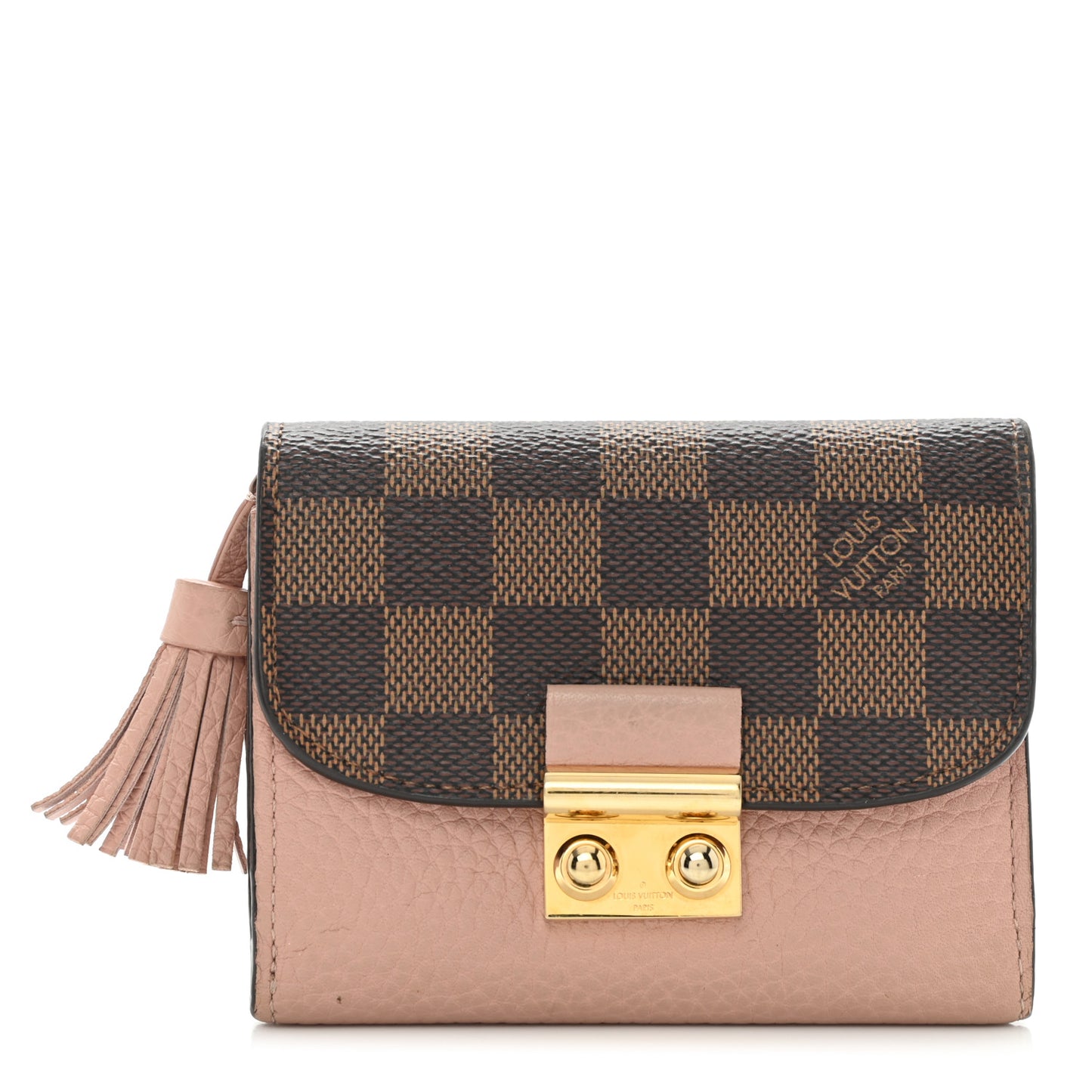Damier Ebene Croisette Compact Wallet Magnolia