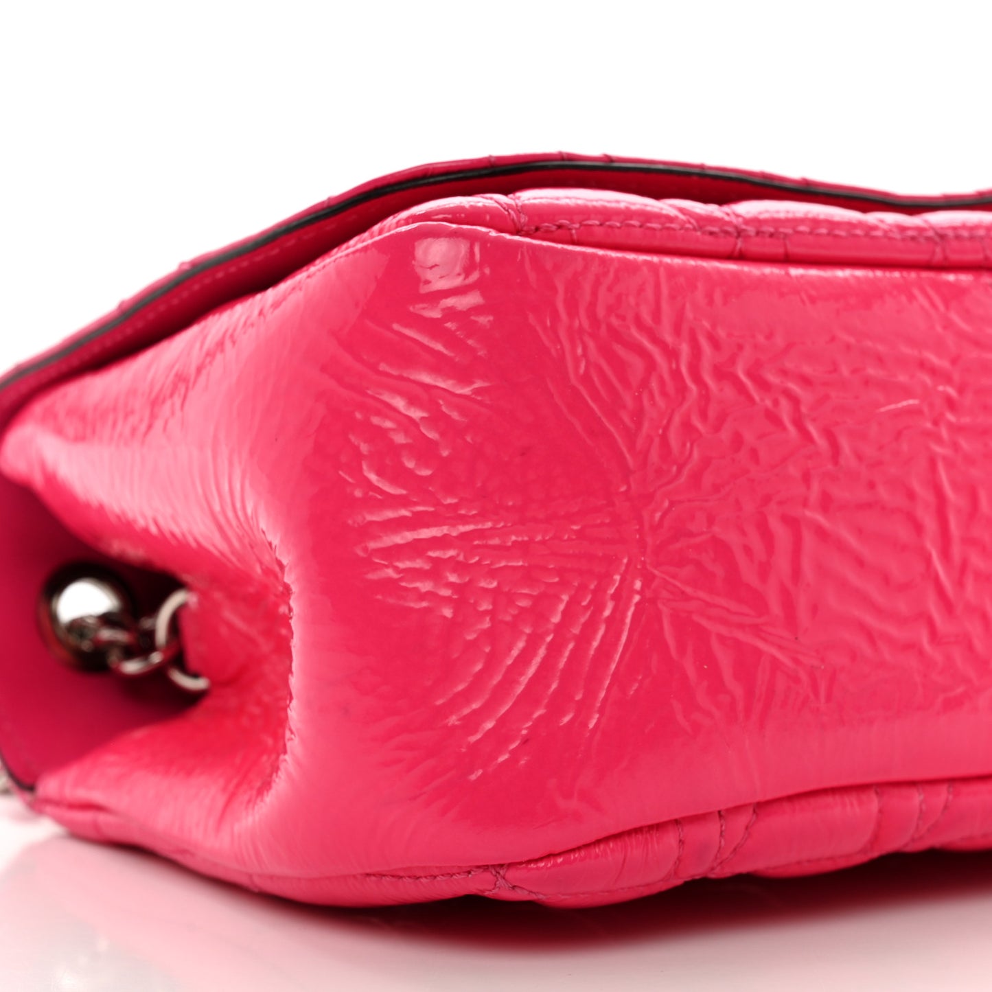 Patent Quilted Virtus Shoulder Bag Pink