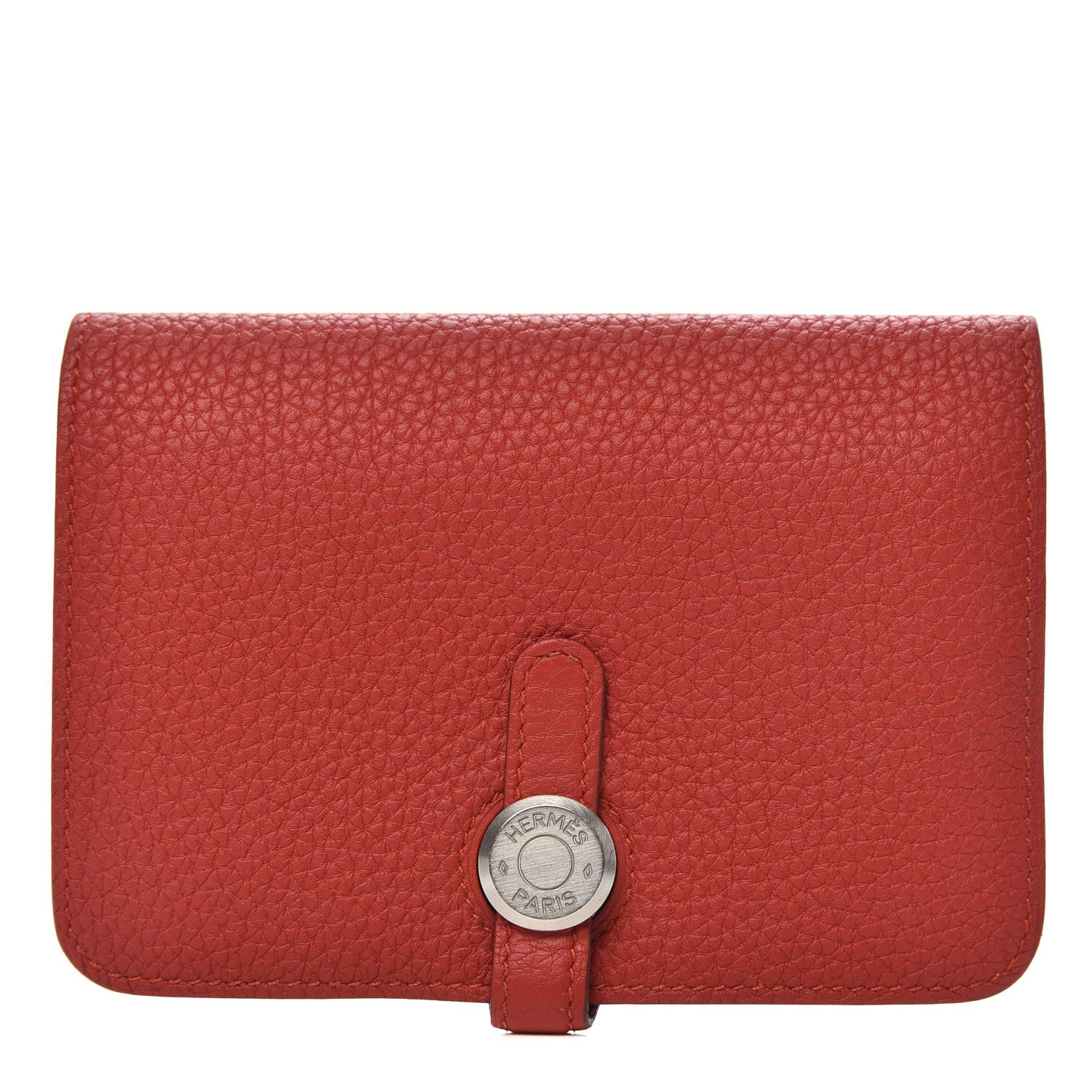 Hermes Togo Dogon Compact Wallet Vermillion 1 of 9