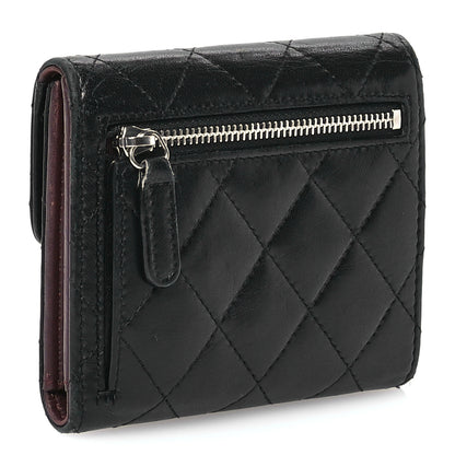 Chanel Lambskin Quilted Compact Flap Wallet Black 3 of 9