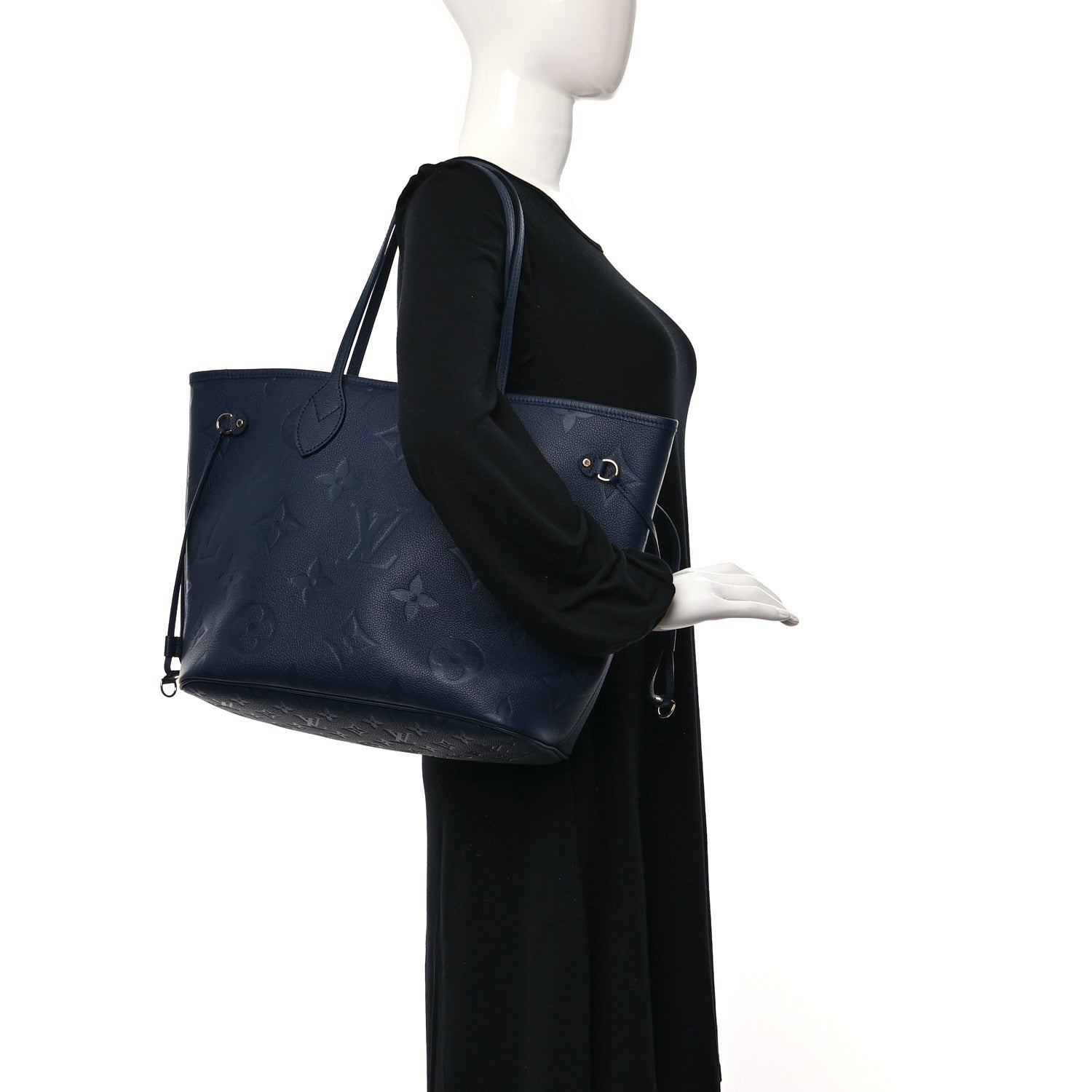 Louis Vuitton Empreinte Monogram Giant Neverfull MM Navy 2 of 11