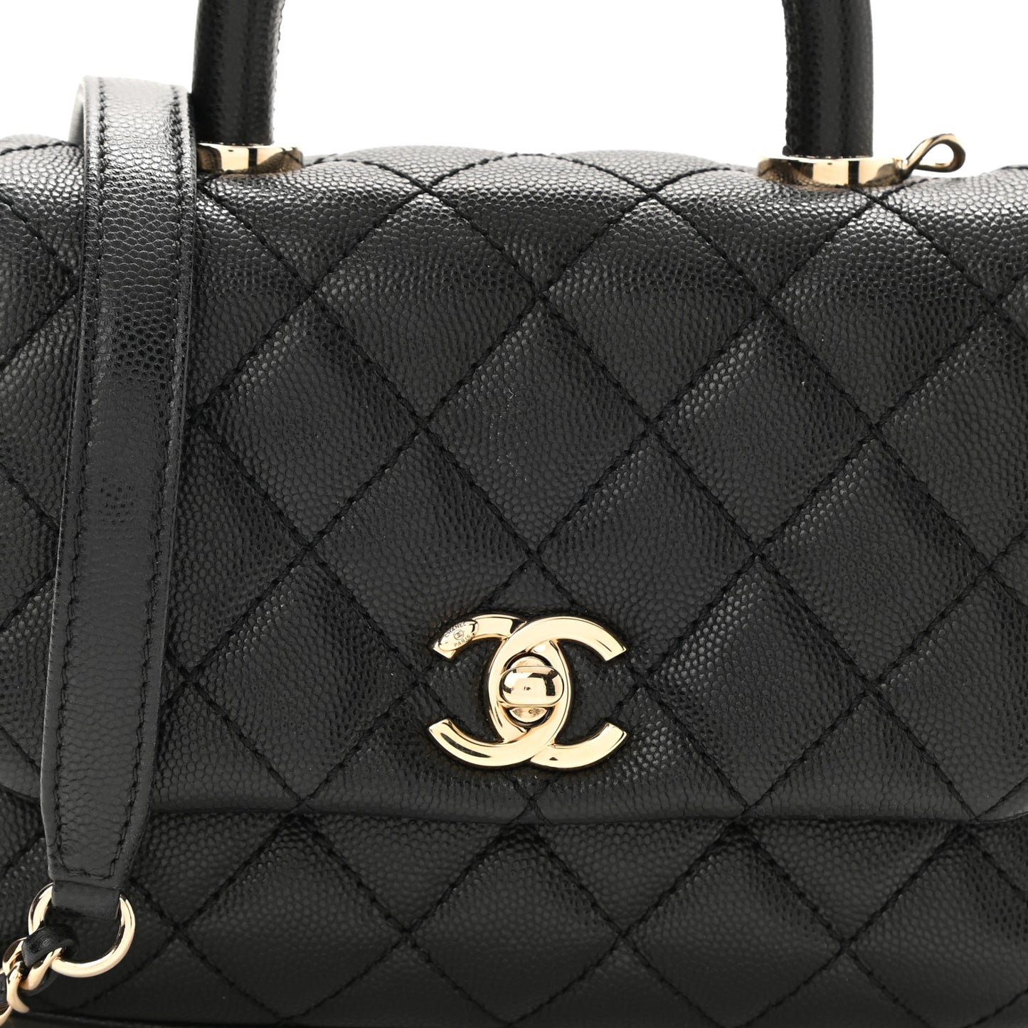 Caviar Quilted Extra Mini Coco Handle Flap Black