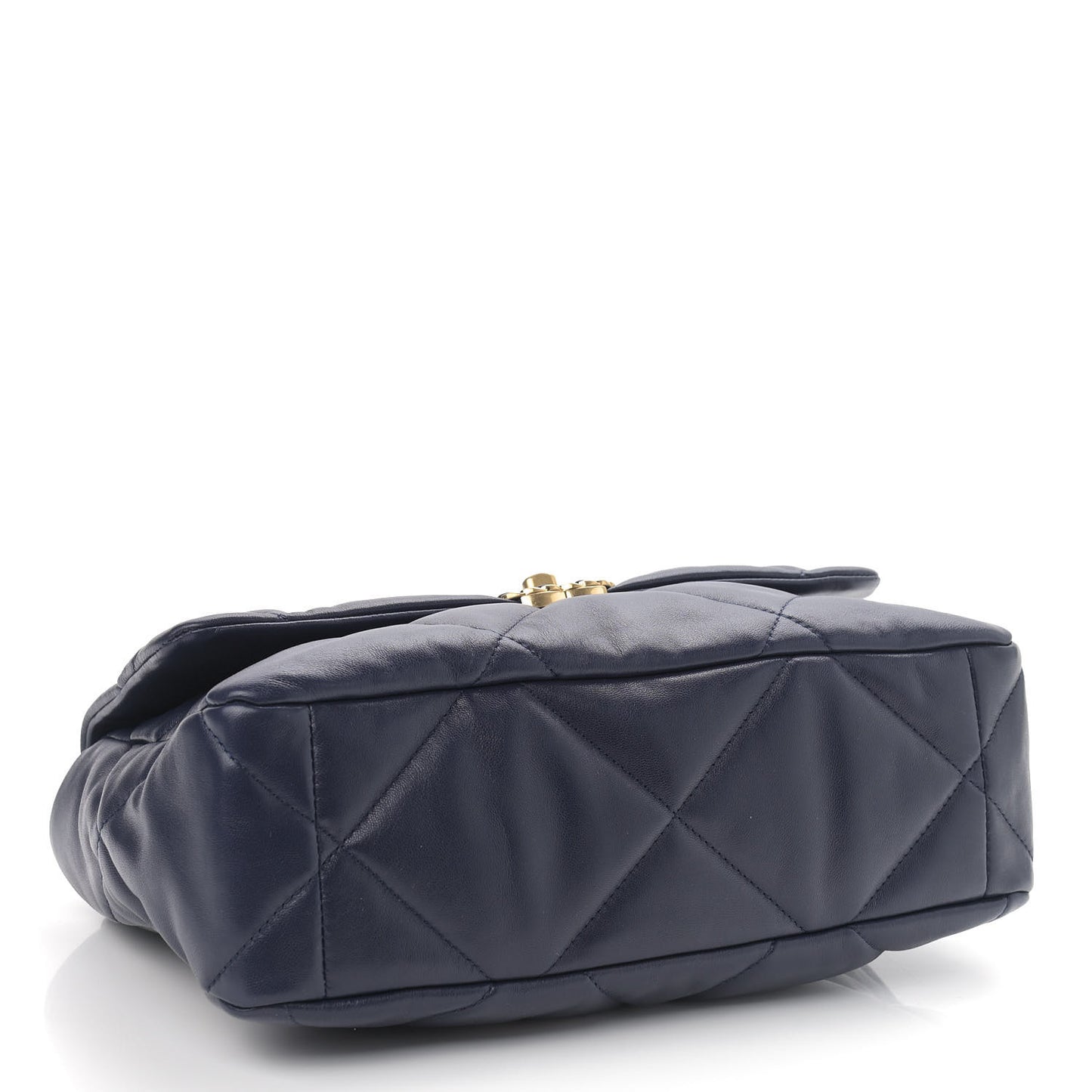 Lambskin Quilted Large Chanel 19 Flap Navy Blue