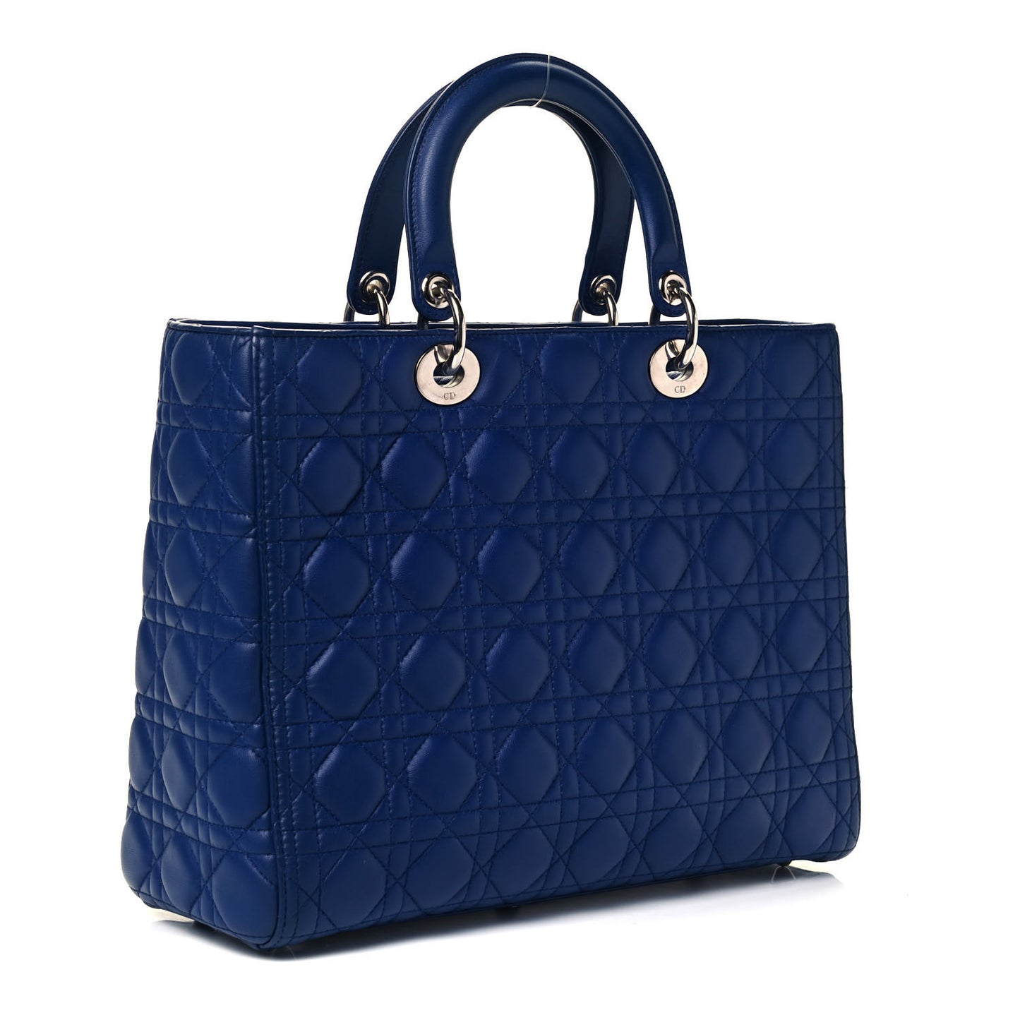 Lambskin Cannage Large Lady Dior Blue