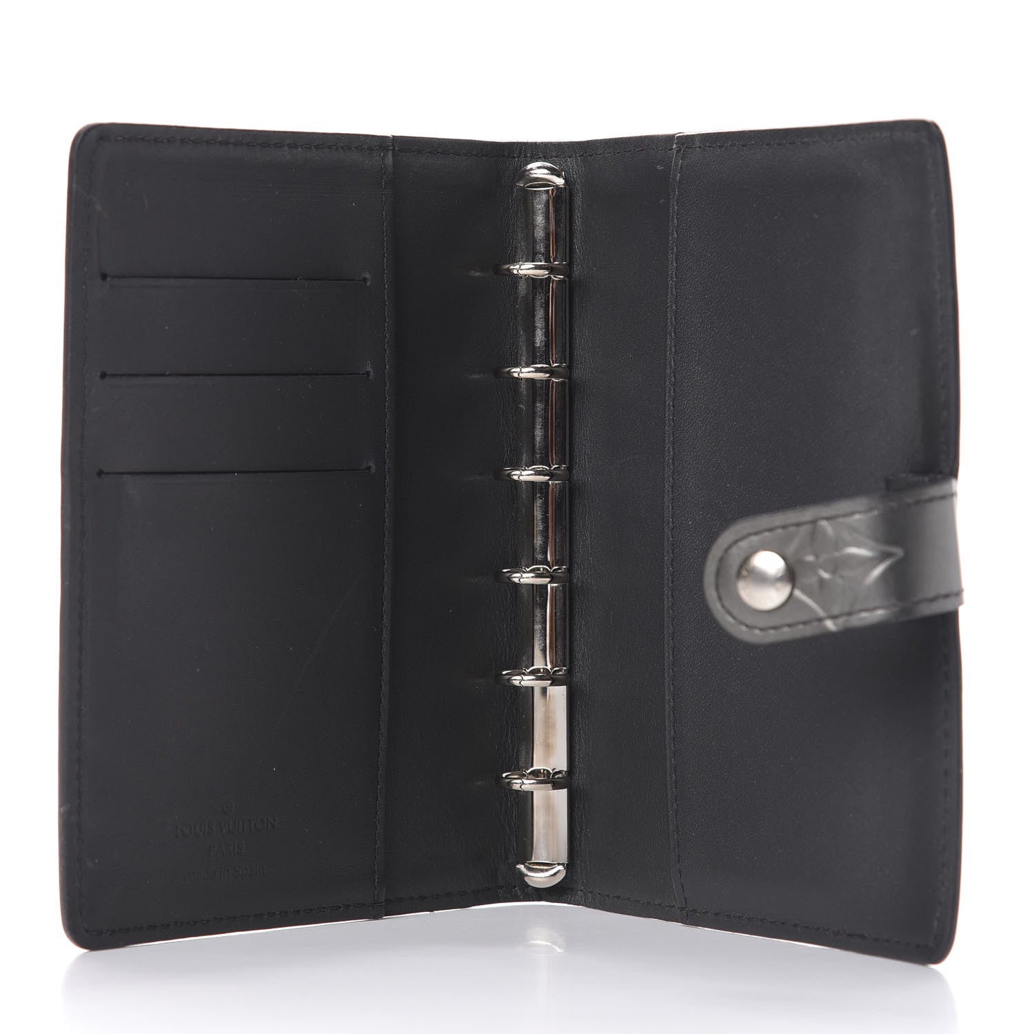 Louis Vuitton Mat Monogram Small Ring Agenda Cover Black 5 of 9
