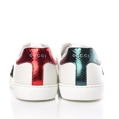 Gucci Calfskin Ayers Kingsnake Embroidered Mens Ace Sneakers 11 Green Red 5 of 11