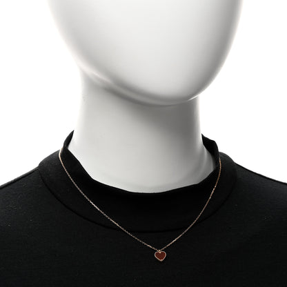 Van Cleef & Arpels 18k Rose Gold Carnelian Sweet Alhambra Heart Pendant Necklace 2 of 5
