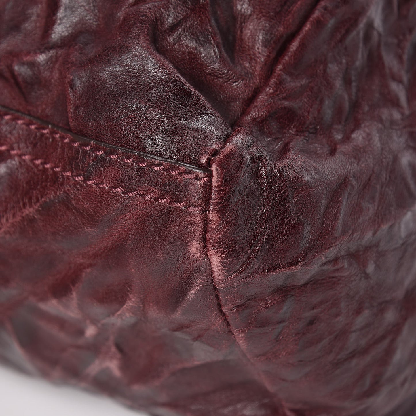 Tumbled Sheepskin Small Pandora Oxblood