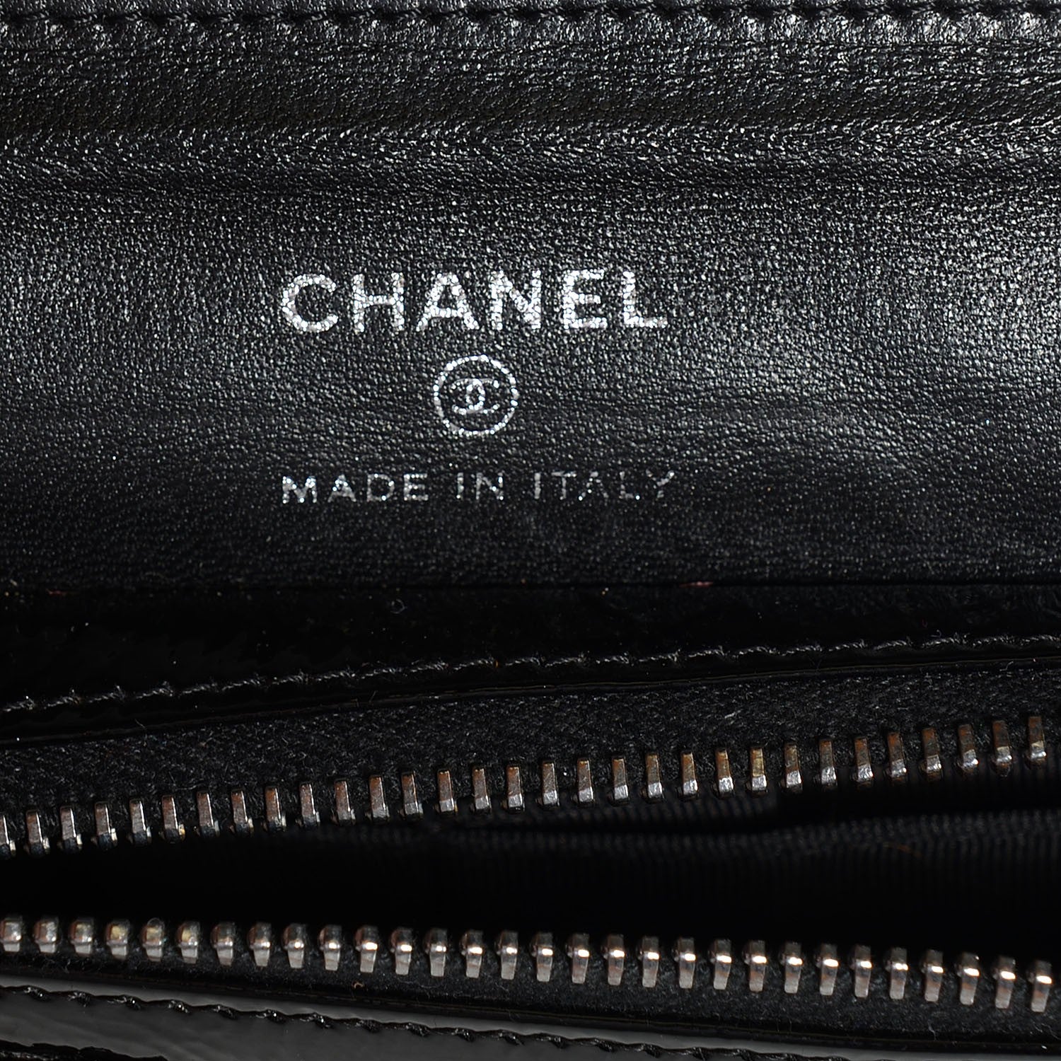 Chanel Distressed Patent Quilted Flap Cosmetic Case Black 6 of 7