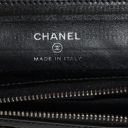 Chanel Distressed Patent Quilted Flap Cosmetic Case Black 6 of 7