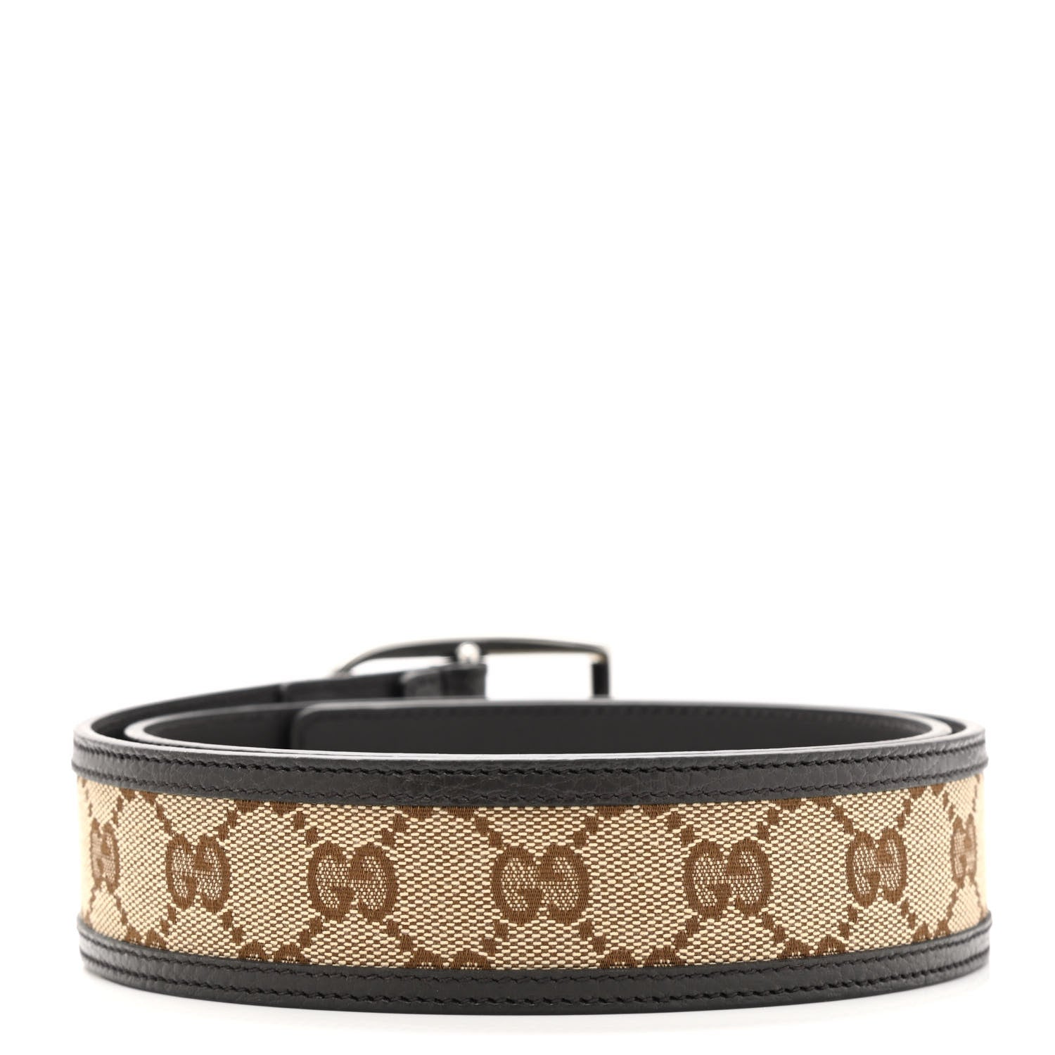 Gucci Monogram Dollar Calfskin 40mm Belt 90 36 Beige Ebony Testa di Moro 2 of 5
