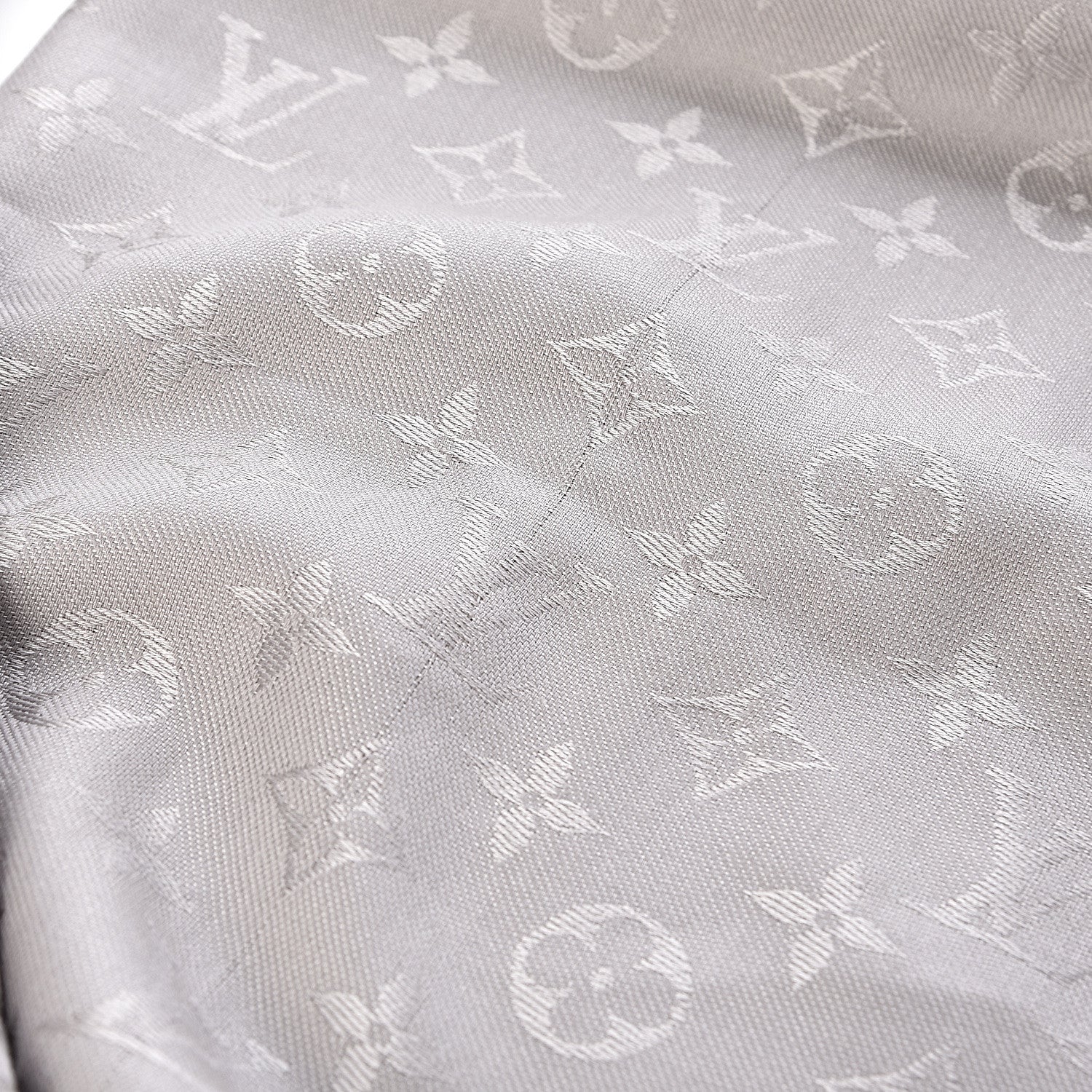 Louis Vuitton Silk Wool Monogram Shawl Beige 5 of 7