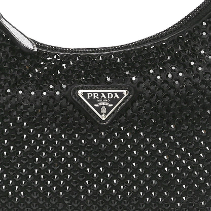 Prada Satin Crystal Mini Re-Edition 2000 Bag Black 7 of 9