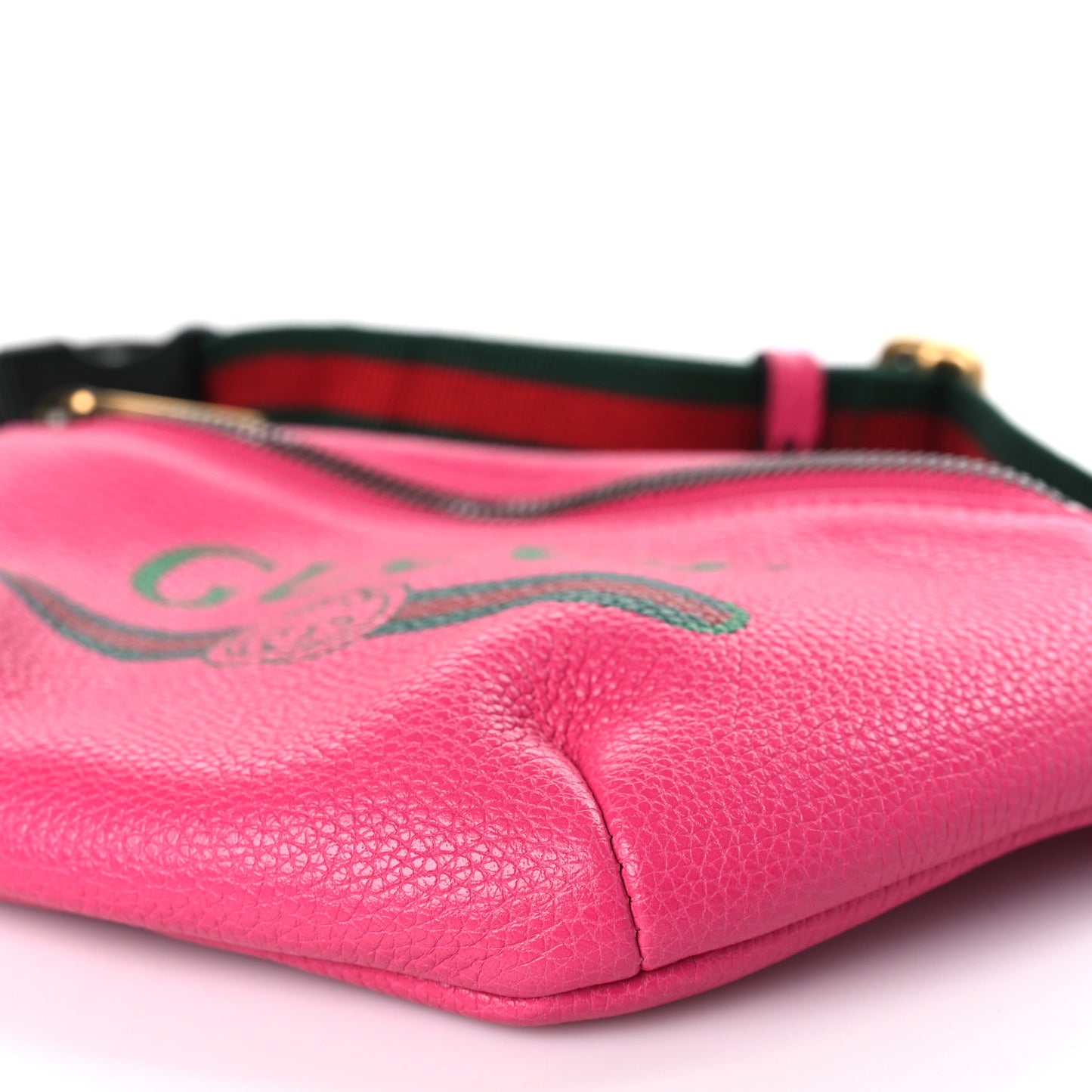 Grained Calfskin Small Logo Belt Bag Box Pink Green