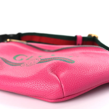 Gucci Grained Calfskin Small Logo Belt Bag Box Pink Green 8 of 9