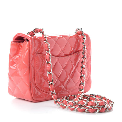 Chanel Patent Quilted Mini Square Flap Pink 3 of 9