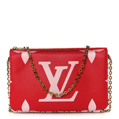 Louis Vuitton Monogram Giant Double Zip Pochette Rouge 1 of 11