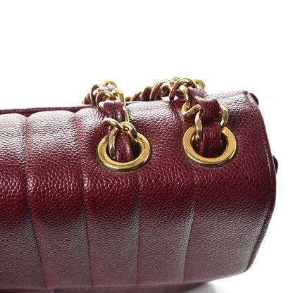 Chanel Caviar Vertical Quilt Jumbo Flap Dark Red 19 of 21