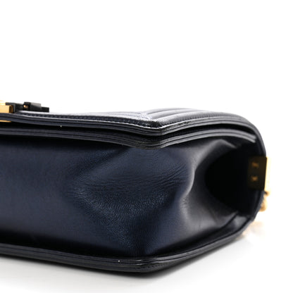 Chanel Lambskin Embossed Medium Boy Cube Flap Navy 10 of 10