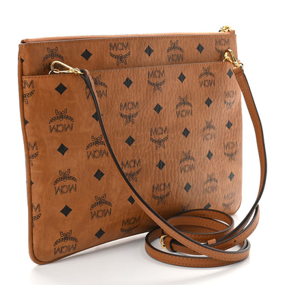 MCM Visetos Medium Crossbody Pouch Cognac 2 of 8
