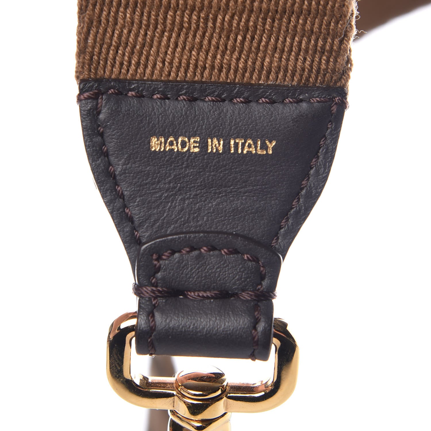 Fendi Ribbon Vitello Century FF 1974 Studded Strap You Fango Marrone Ebano 4 of 4