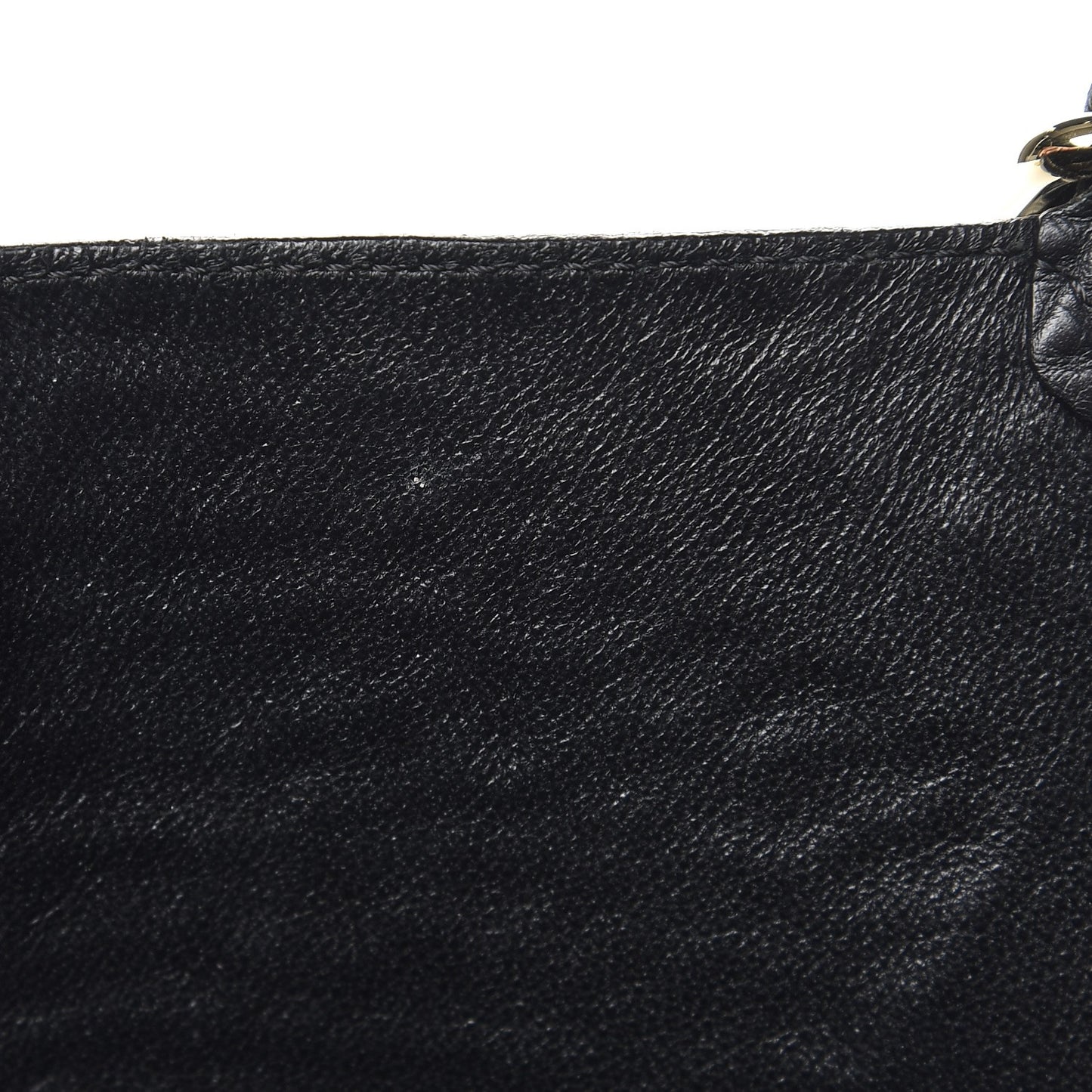 Signature Grain Calfskin Check Embossed Small Canterbury Tote Black