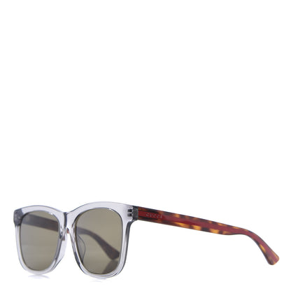 Gucci Acetate Square Frame Web Sunglasses GG0057SK Grey Havana 1 of 8