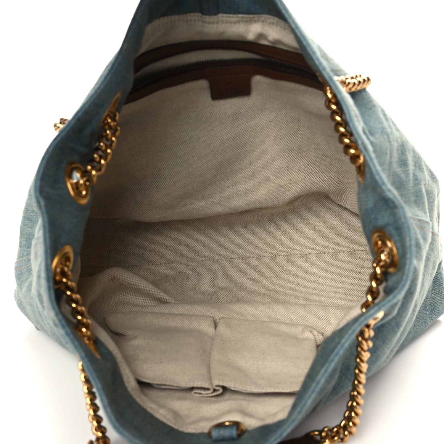 Gucci Denim Medium Soho Chain Shoulder Bag Blue 4 of 6