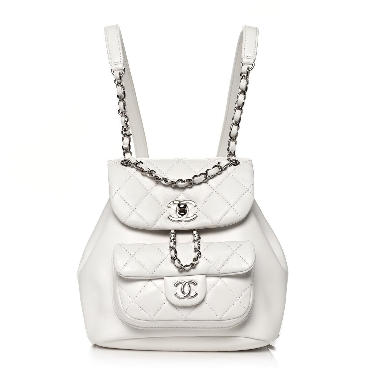 Chanel Lambskin Quilted Small Duma Drawstring Backpack White 1 of 13