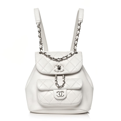 Chanel Lambskin Quilted Small Duma Drawstring Backpack White 1 of 13
