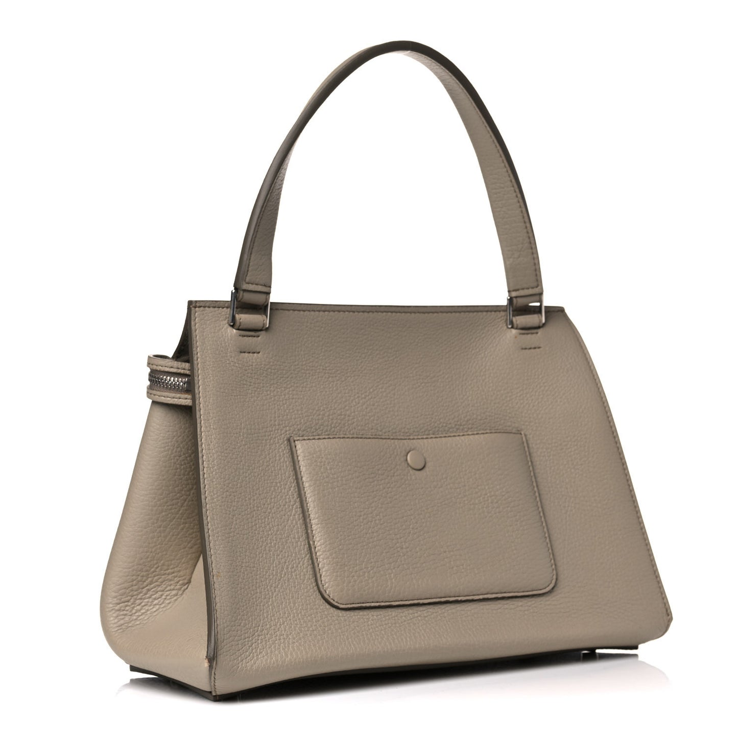 Crisped Calfskin Medium Edge Shoulder Bag Light Taupe
