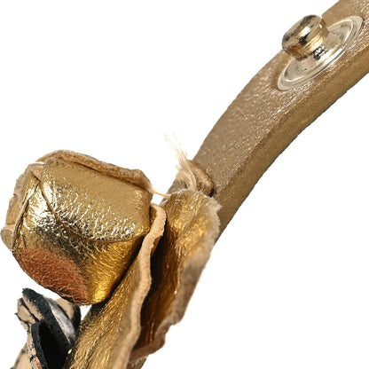 Chanel Metallic Lambskin CC Flower Bracelet Gold 5 of 6